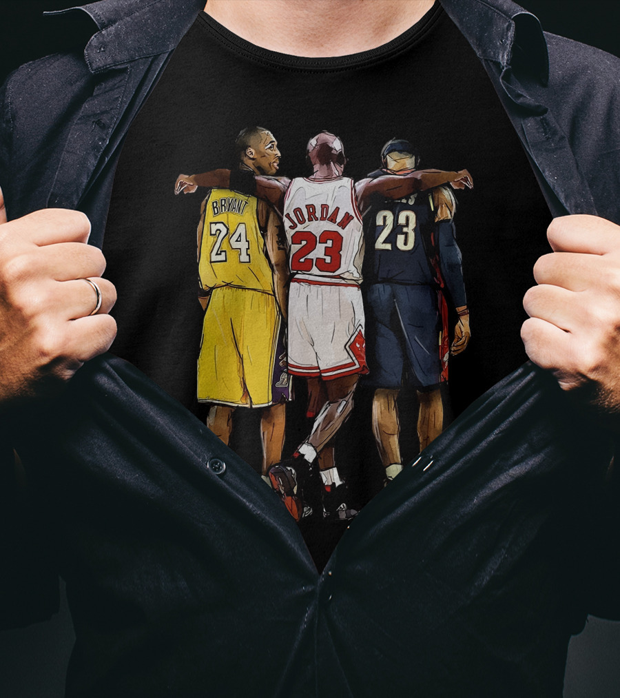 Kobe Bryant 24 Michael Jordan 23 LeBron James 23 GOAT Legendary Trio T-Shirt