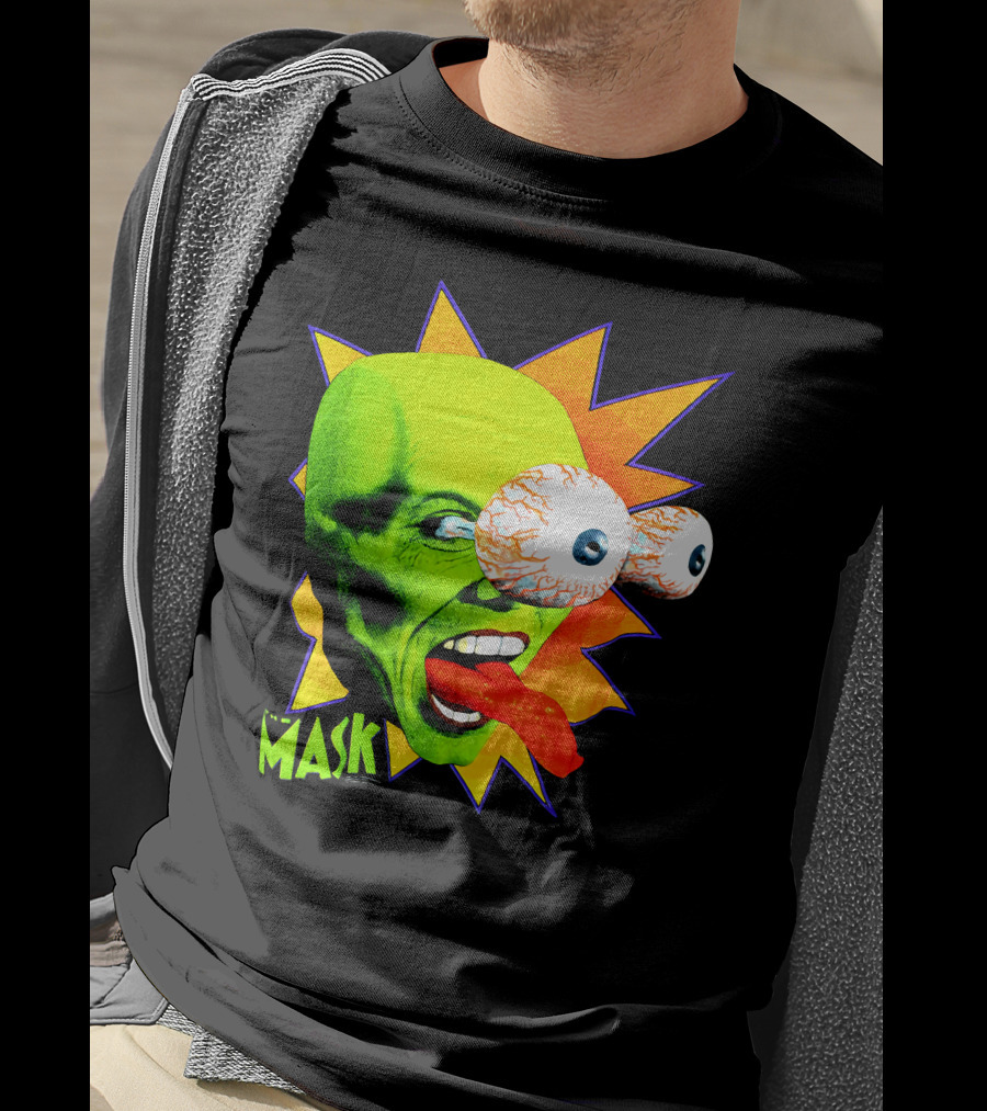 MASK Vintage Stanley Ipkiss Bug Eyes Scene Explosion T-Shirt