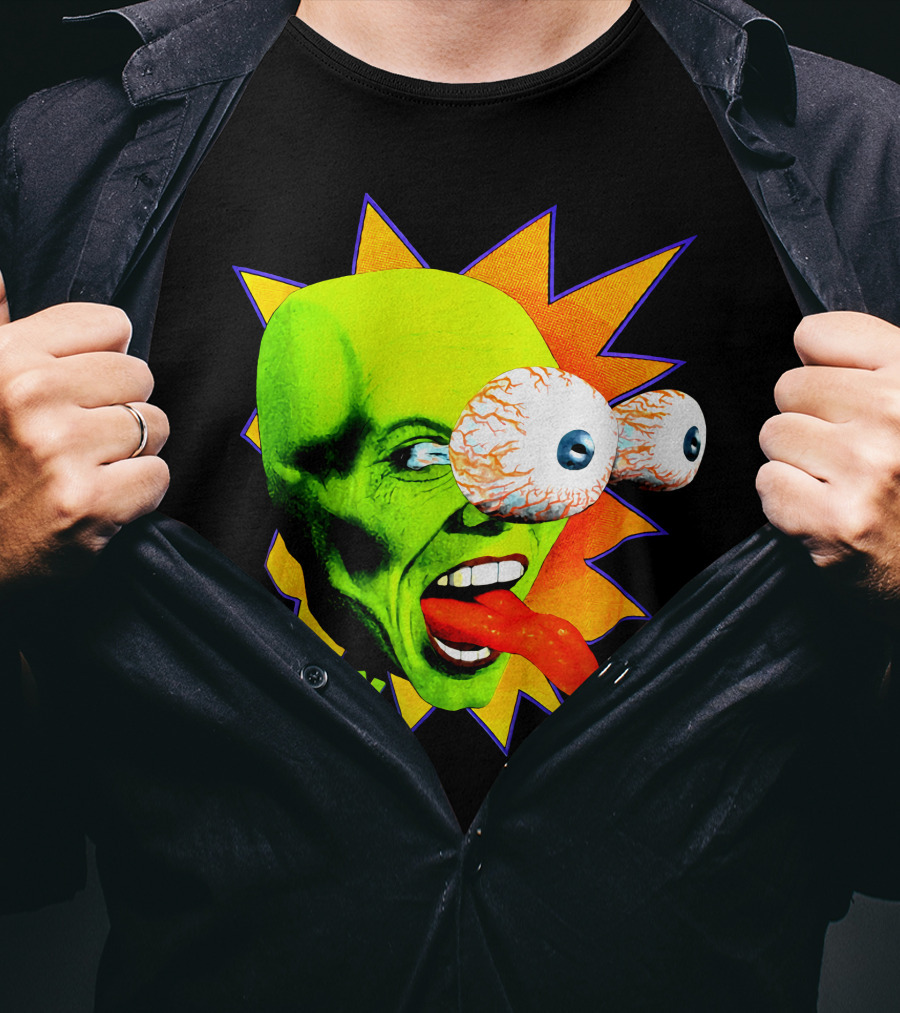 MASK Vintage Stanley Ipkiss Bug Eyes Scene Explosion T-Shirt