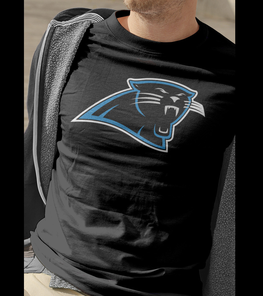 Carolina Panthers Black And Blue Logo Football Team T-Shirt