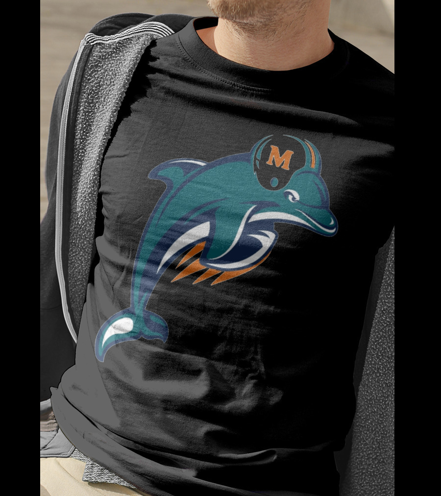 Miami Dolphins Football Team Logo With Helmet T-Shirt