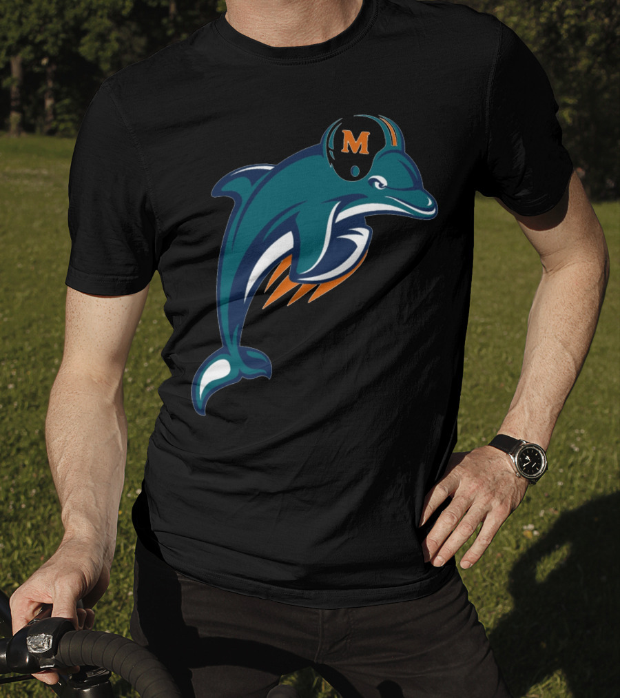 Miami Dolphins Football Team Logo With Helmet T-Shirt