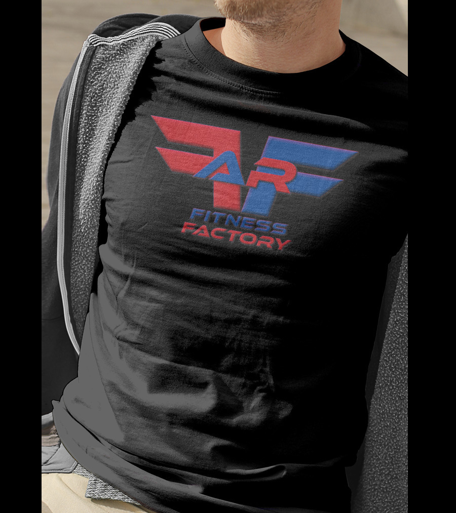 AR Fitness Factory Red And Blue Wings Emblem T-Shirt