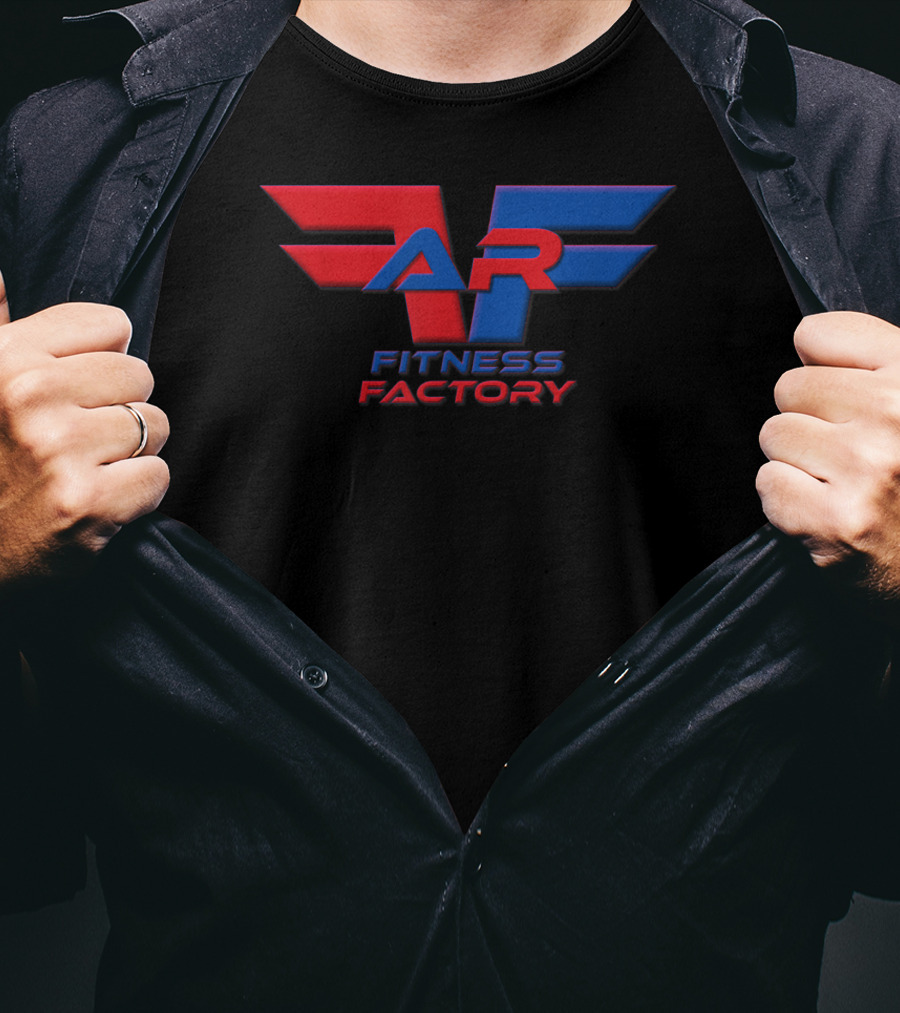 AR Fitness Factory Red And Blue Wings Emblem T-Shirt