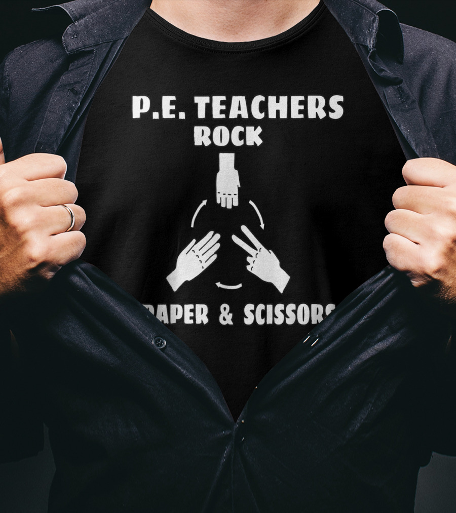 P.E. Teachers Rock Paper And Scissors T-Shirt