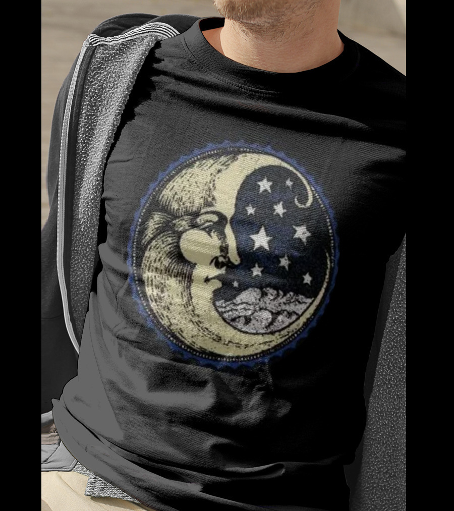Vintage Celestial MoonMan With Stars And Face T-Shirt