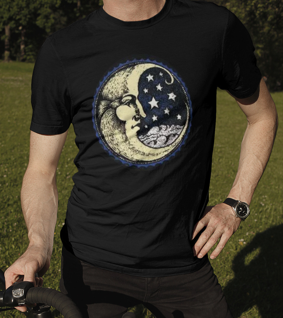 Vintage Celestial MoonMan With Stars And Face T-Shirt