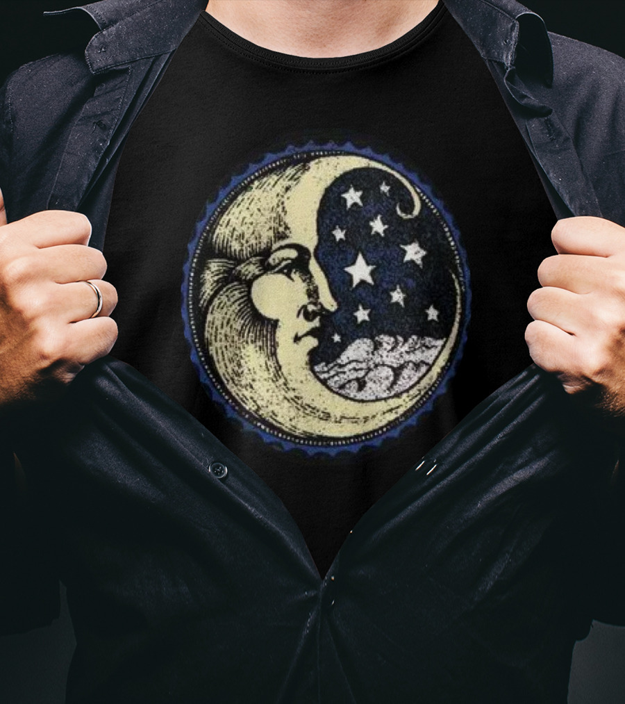 Vintage Celestial MoonMan With Stars And Face T-Shirt