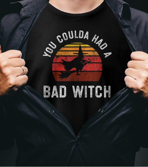 You Coulda Had A Bad Witch Vintage Sunset Halloween Wizardry T-Shirt