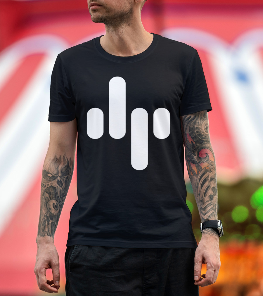 Animation Soundwave Icon White Bars T-Shirt