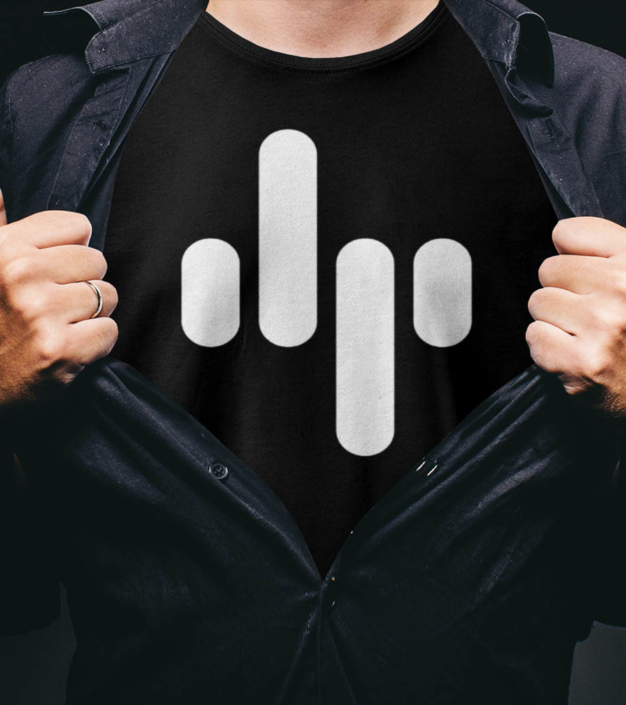 Animation Soundwave Icon White Bars T-Shirt