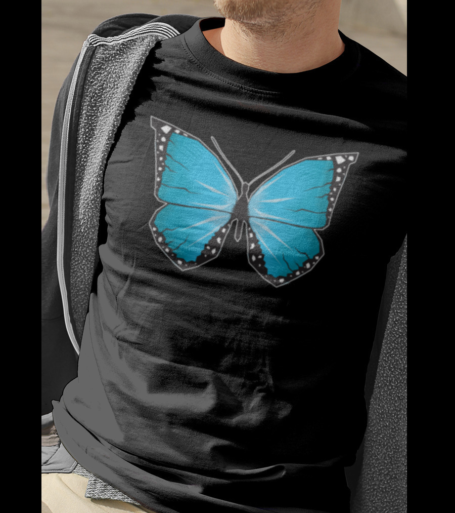 Blue Butterfly Aesthetic Soft Grunge T-Shirt