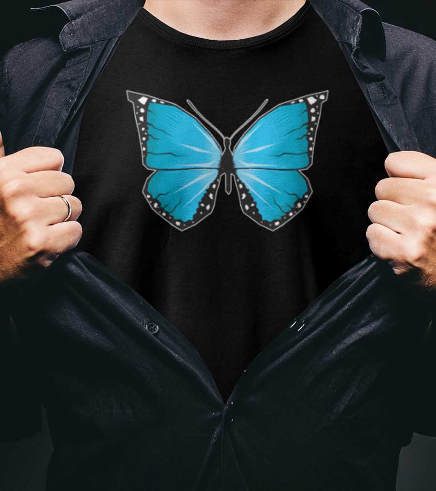 Blue Butterfly Aesthetic Soft Grunge T-Shirt