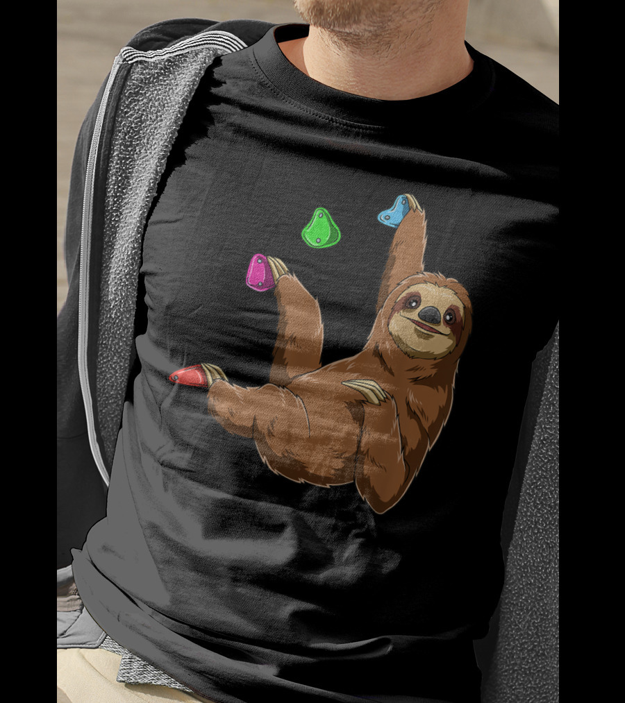 Chilled Sloth Climbing Bouldering Holds T-Shirt