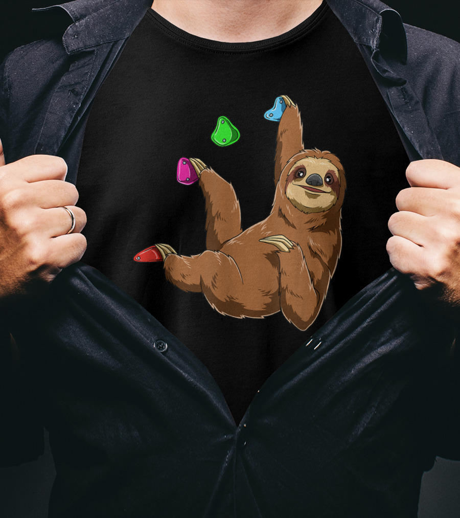 Chilled Sloth Climbing Bouldering Holds T-Shirt