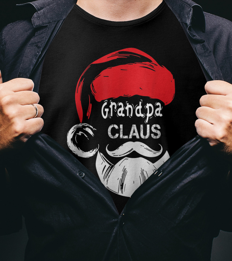 Grandpa Claus Christmas Grandpa Santa Beard Hat T-Shirt