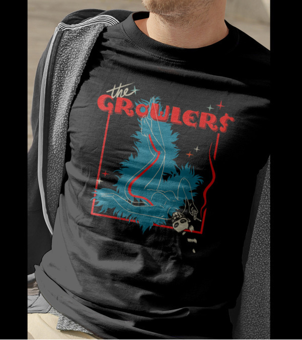 The Growlers Vintage Pop Music Art With Retro Figure And Star Accents T-Shirt