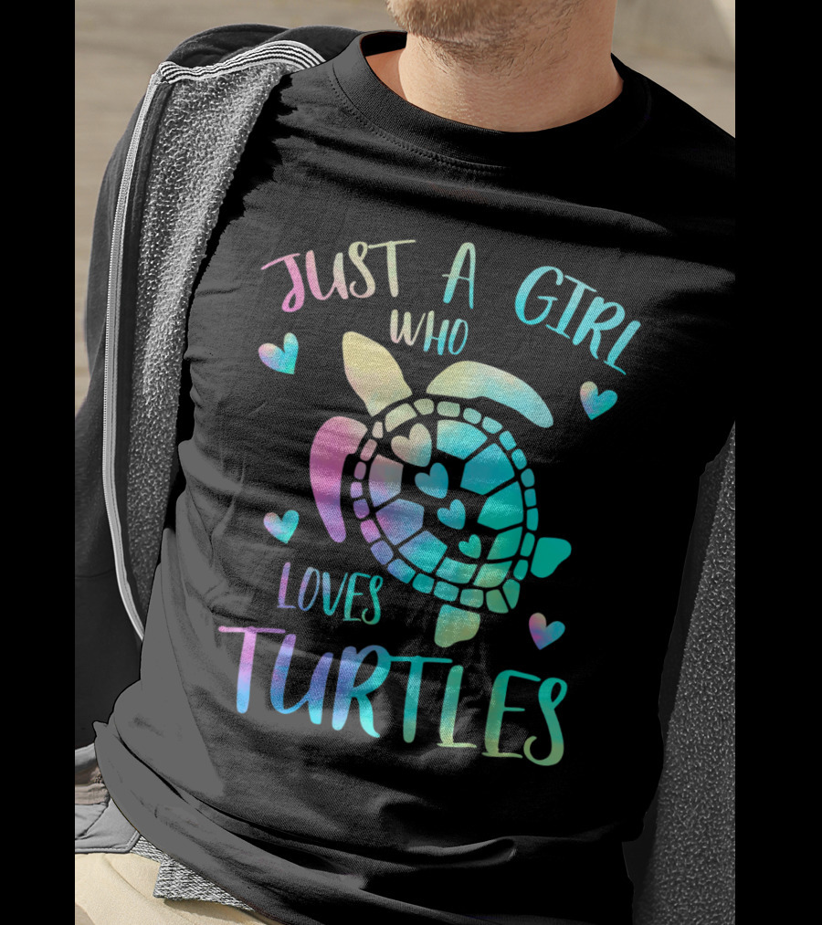 Just A Girl Who Loves Turtles Pastel Watercolor Turtle T-Shirt