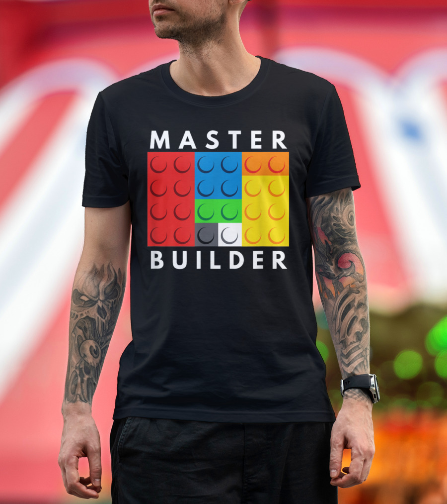 Master Builder Building Blocks Colorful Brick T-Shirt