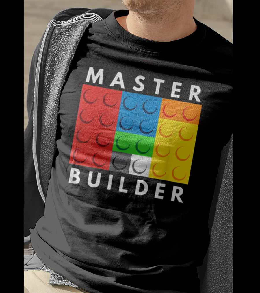 Master Builder Building Blocks Colorful Brick T-Shirt