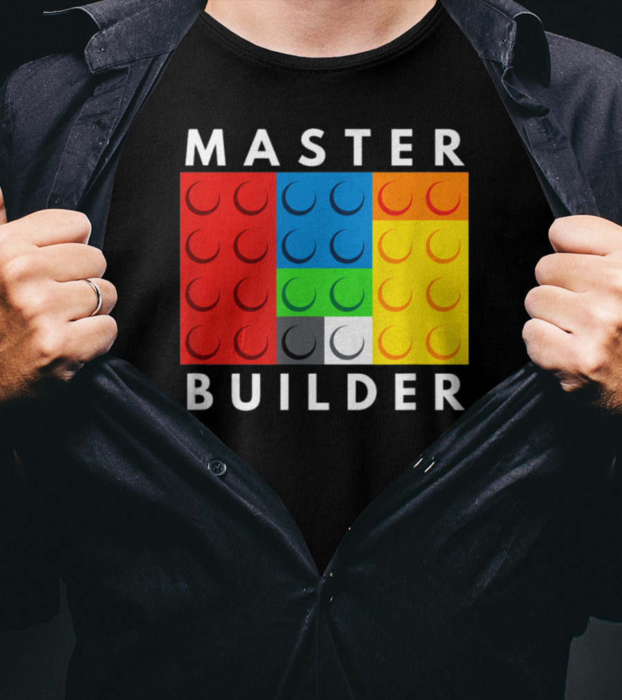 Master Builder Building Blocks Colorful Brick T-Shirt