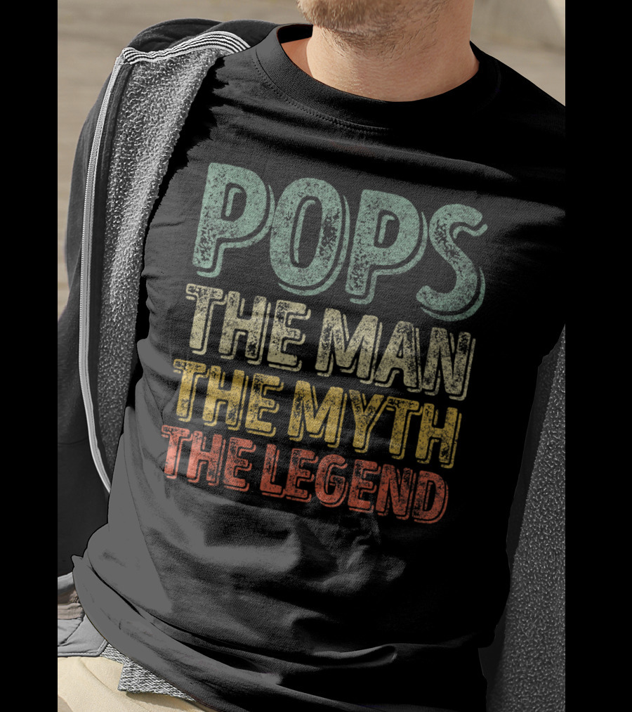Pops The Man The Myth The Legend Christmas Papa T-Shirt