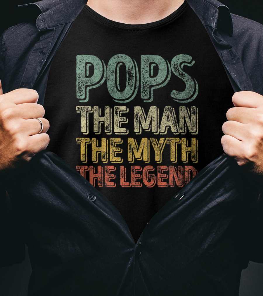 Pops The Man The Myth The Legend Christmas Papa T-Shirt