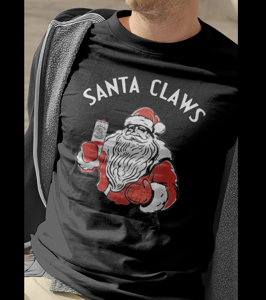 Santa Claws Christmas White Claw Santa T-Shirt