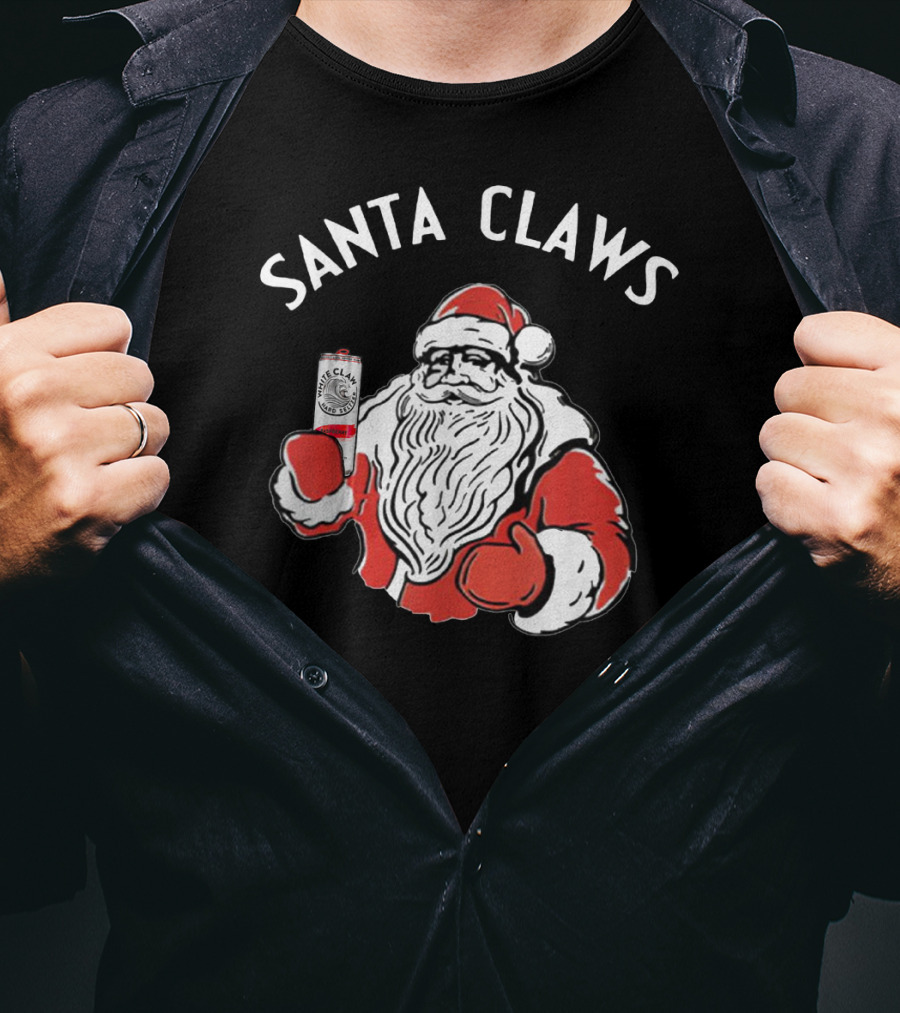 Santa Claws Christmas White Claw Santa T-Shirt