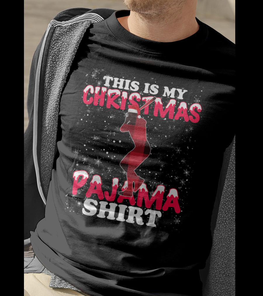This Is My Christmas Pajama Shirt Plaid Baseball T-Shirt