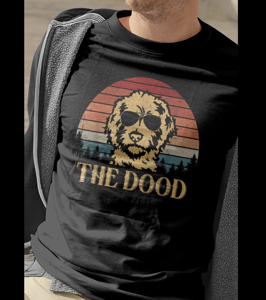 Vintage Goldendoodle Retro Sunset The Dood T-Shirt