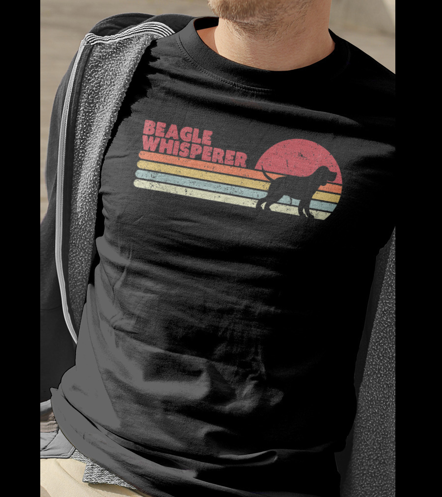 Beagle Whisperer Retro Sunset T-Shirt