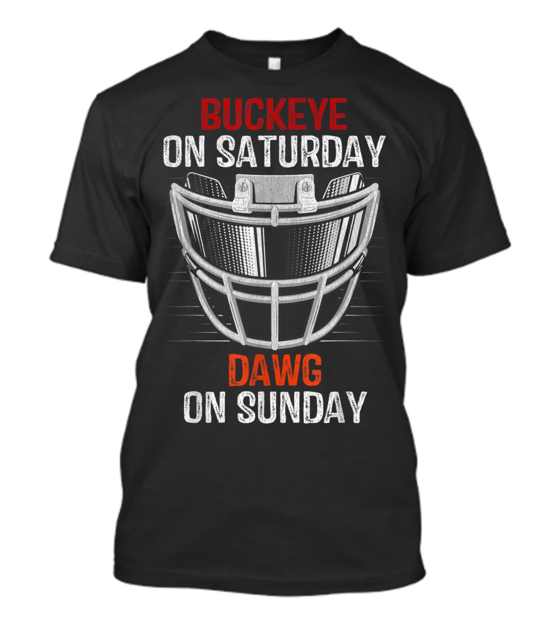 Buckeye On Saturday Dawg On Sunday Football Helmet Fan Crossover T-Shirt
