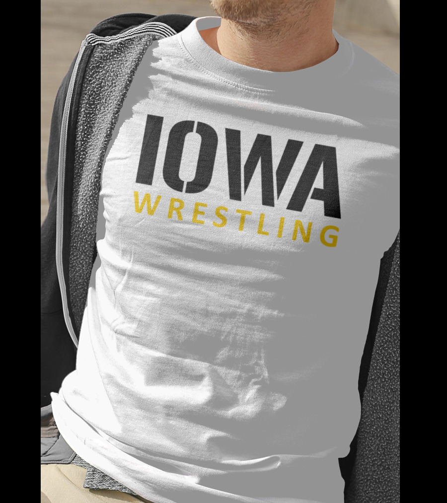 IOWA Wrestling Bold Black And Yellow Block T-Shirt