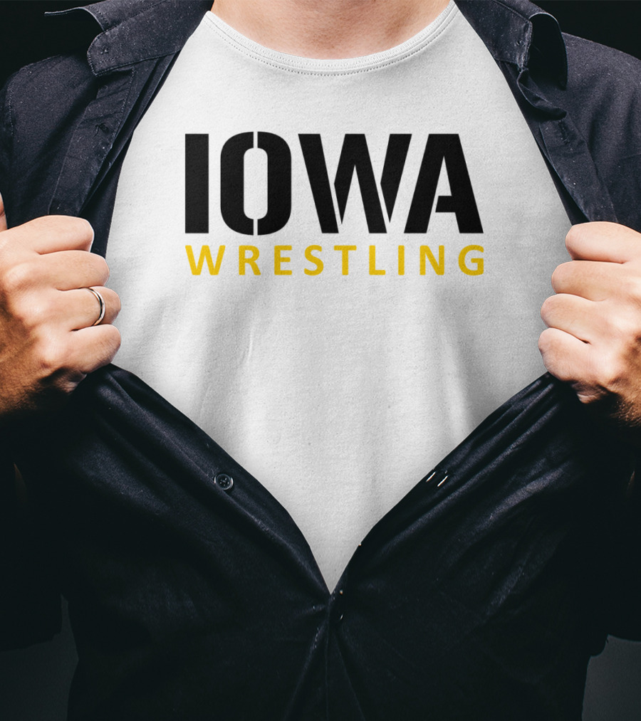 IOWA Wrestling Bold Black And Yellow Block T-Shirt