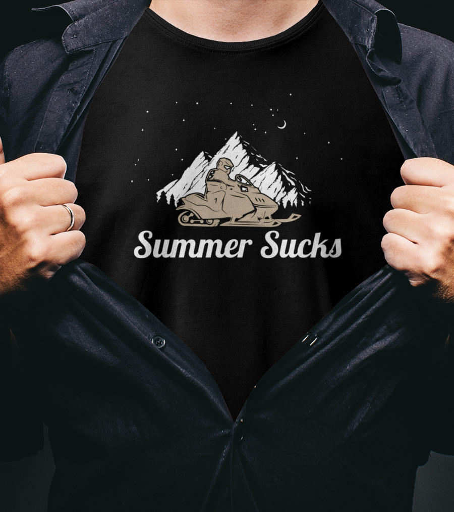 Summer Sucks Snowmobile Skidoo Winter Sports Adventure T-Shirt