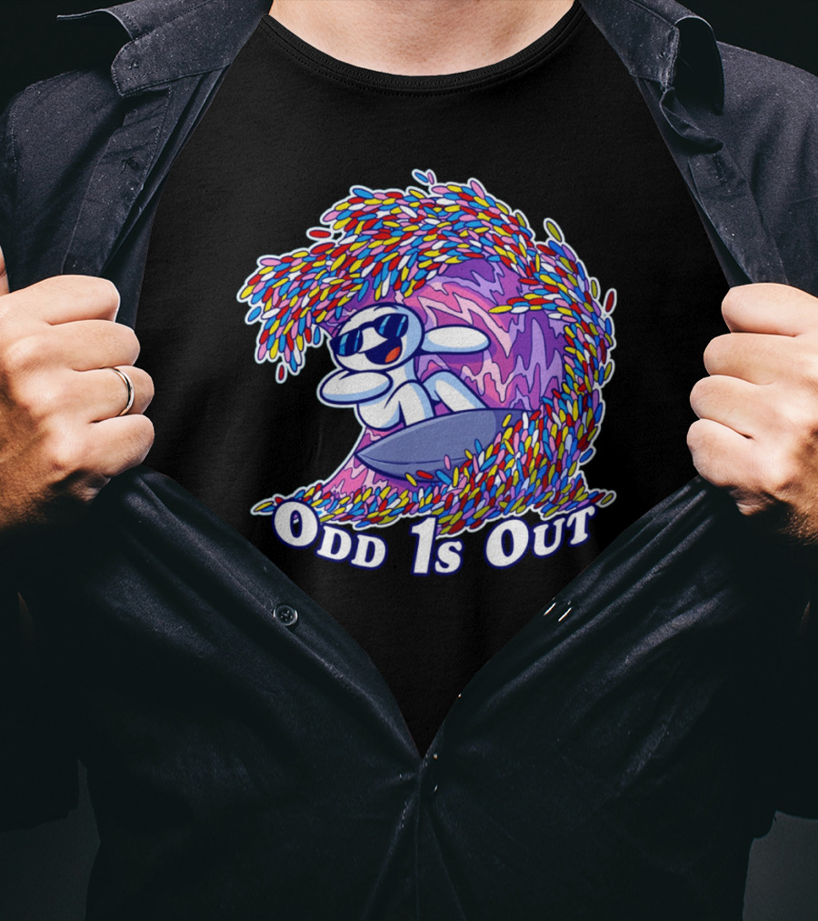 Odd 1s Out Surfing Wave Of Colorful Candy T-Shirt