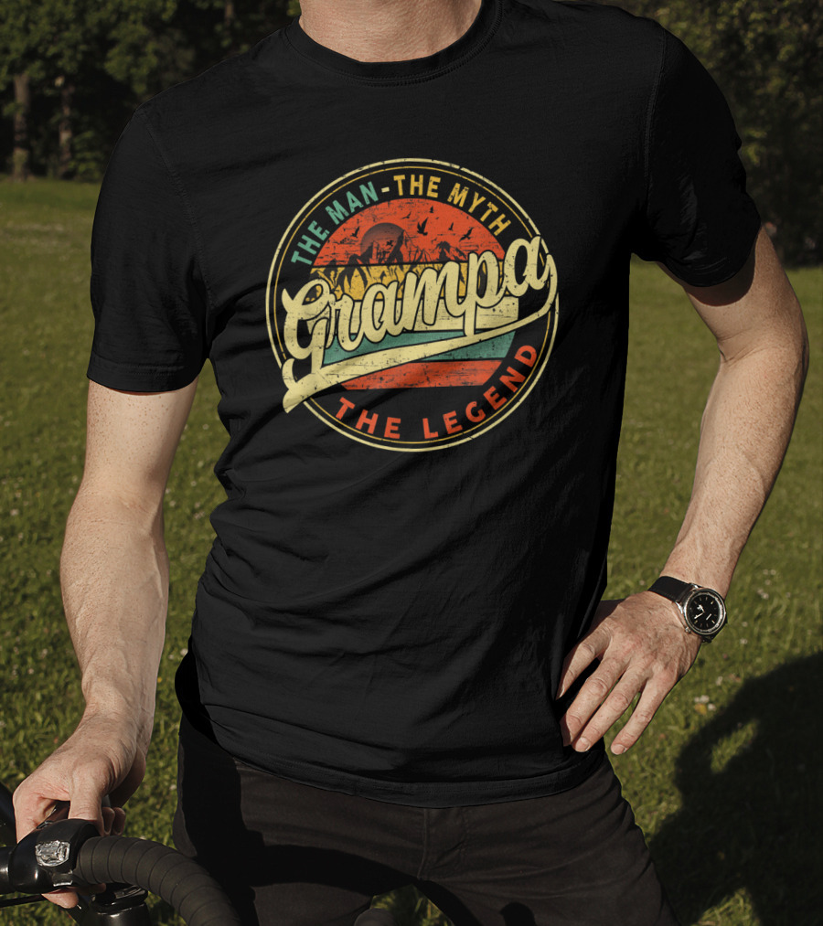 The Man The Myth The Legend Grampa Vintage Sunset T-Shirt