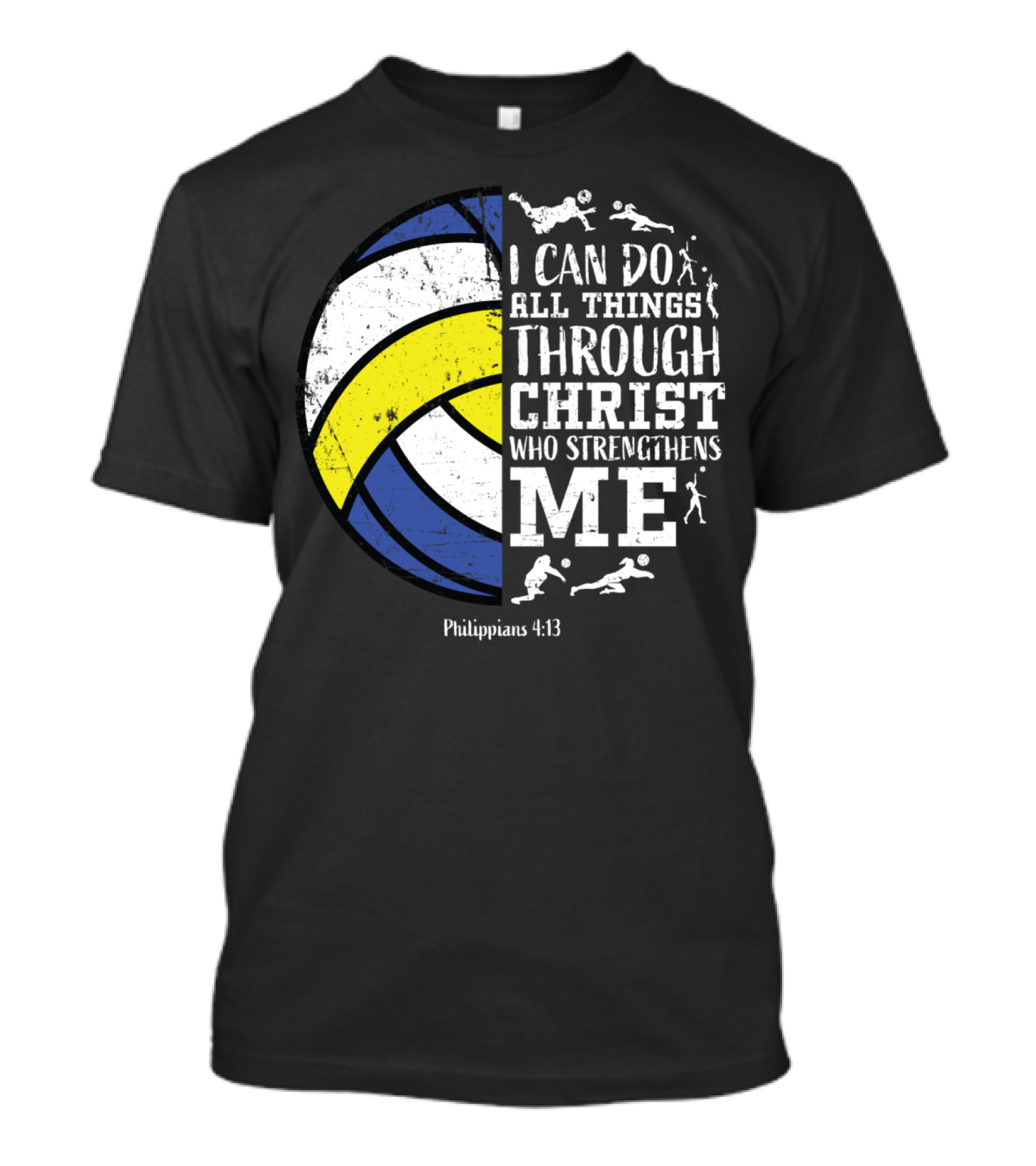 Volleyballsn Youthns I Can Do All Things Through Christ Who Strengthens Me Philippians 4:13 T-Shirt