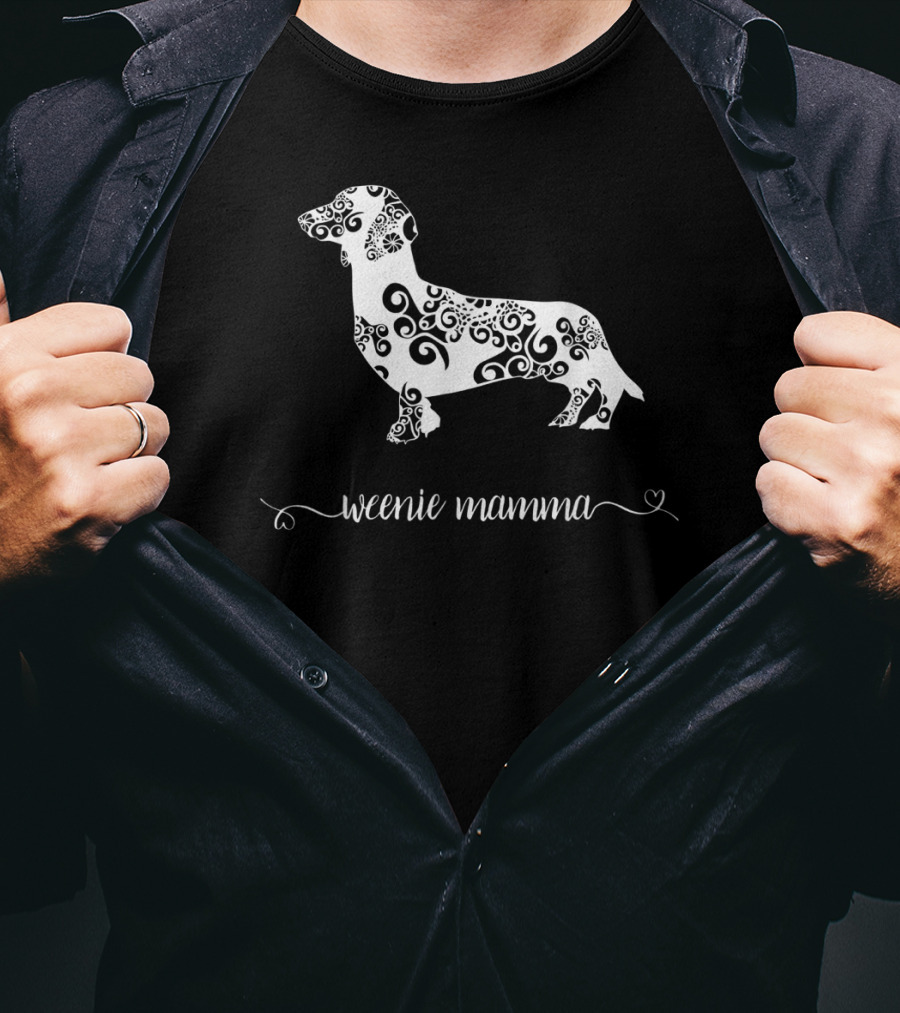 Weenie Mamma Dachshund Mom Weiner Dog Her Swirl T-Shirt
