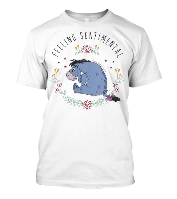 Eeyore Feeling Sentimental Surrounded By Floral Accents T-Shirt