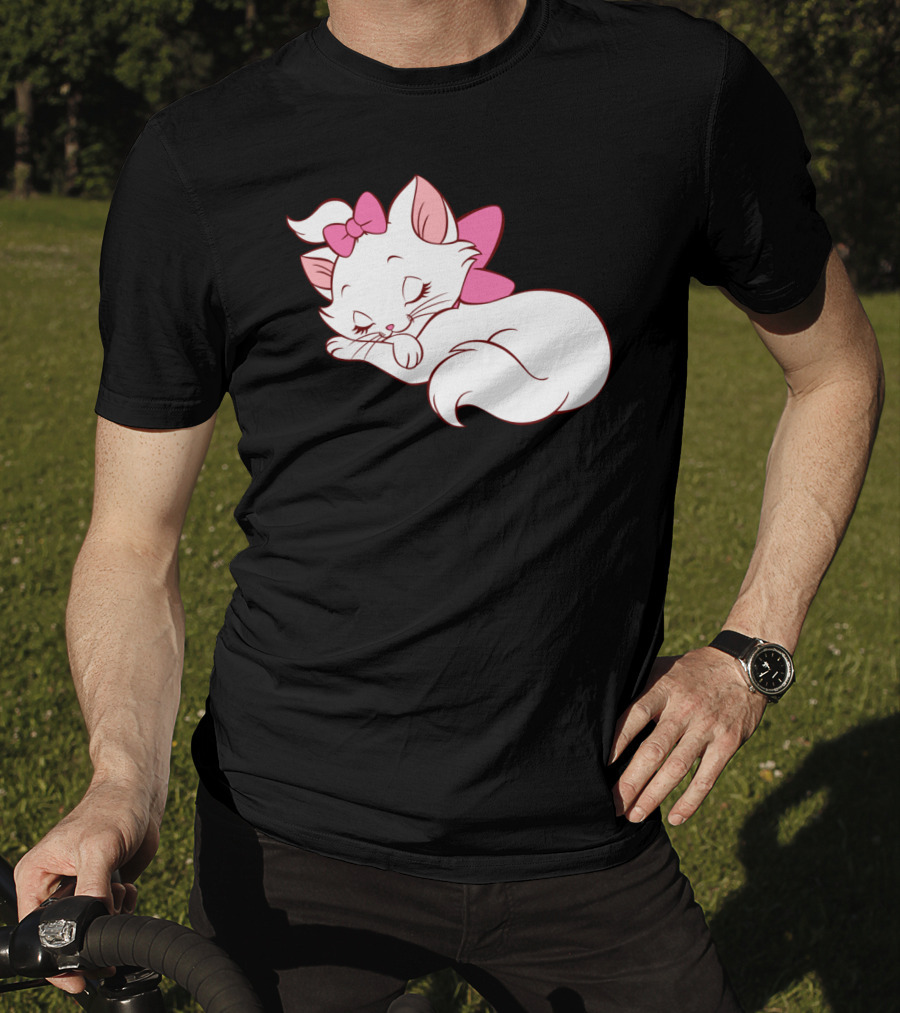 WoMarie Marie Cat Aristocats Kitty Cartoon T-Shirt