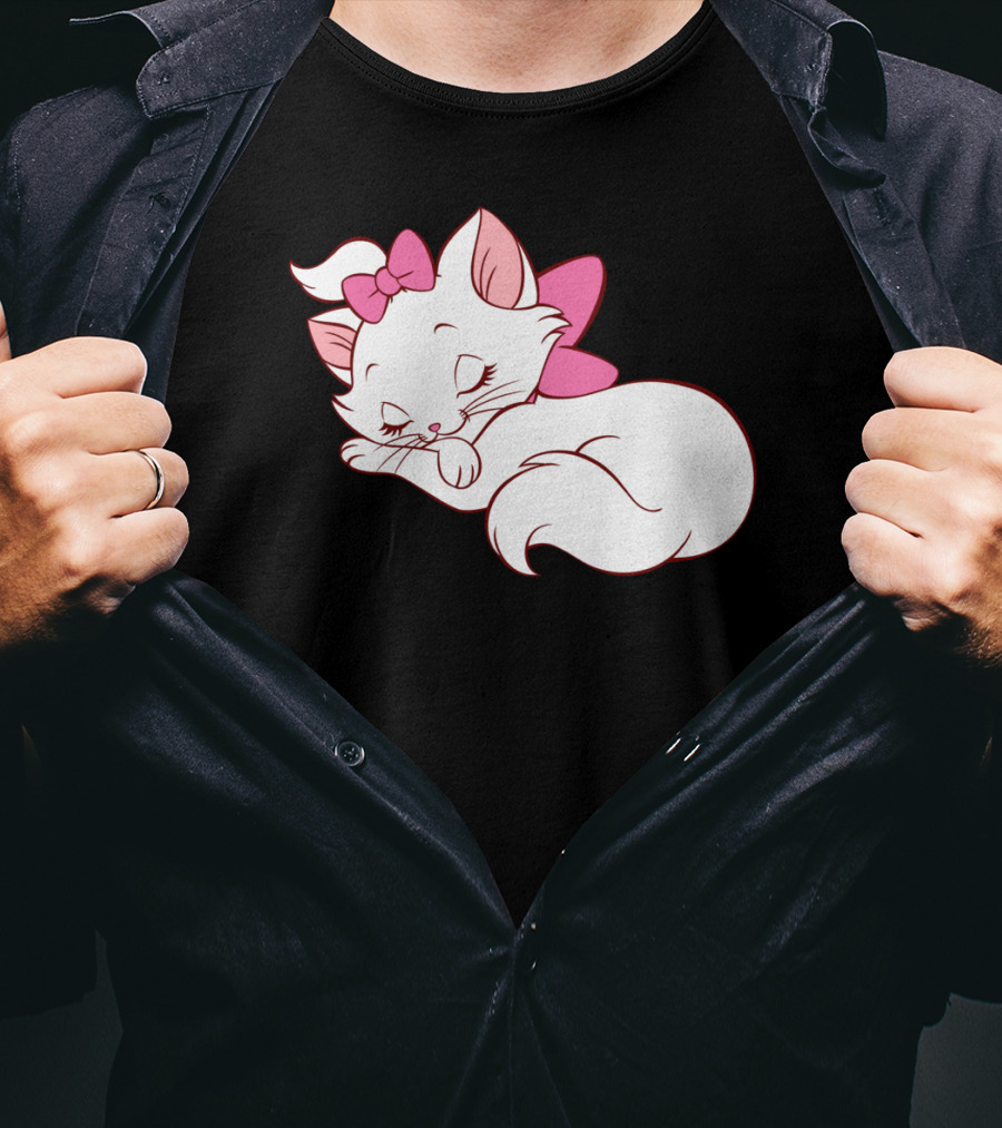 WoMarie Marie Cat Aristocats Kitty Cartoon T-Shirt