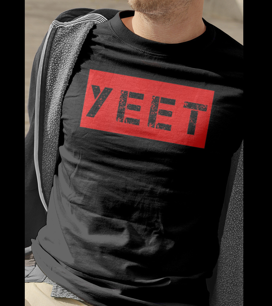 Yeet Meme Gamer Millennial Slogan Bold Red Block Text T-Shirt