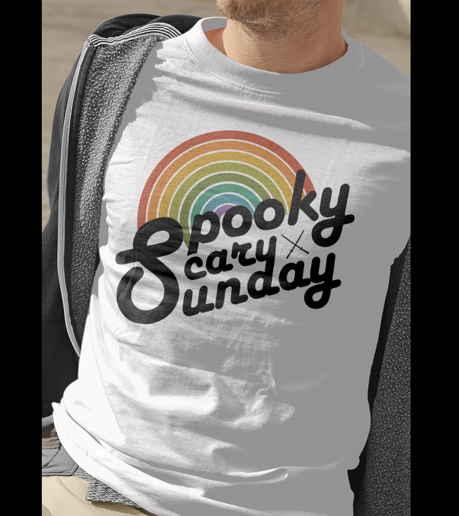 CoryxKenshin Spooky Scary Sunday Retro Rainbow T-Shirt