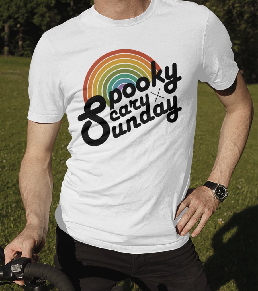 CoryxKenshin Spooky Scary Sunday Retro Rainbow T-Shirt