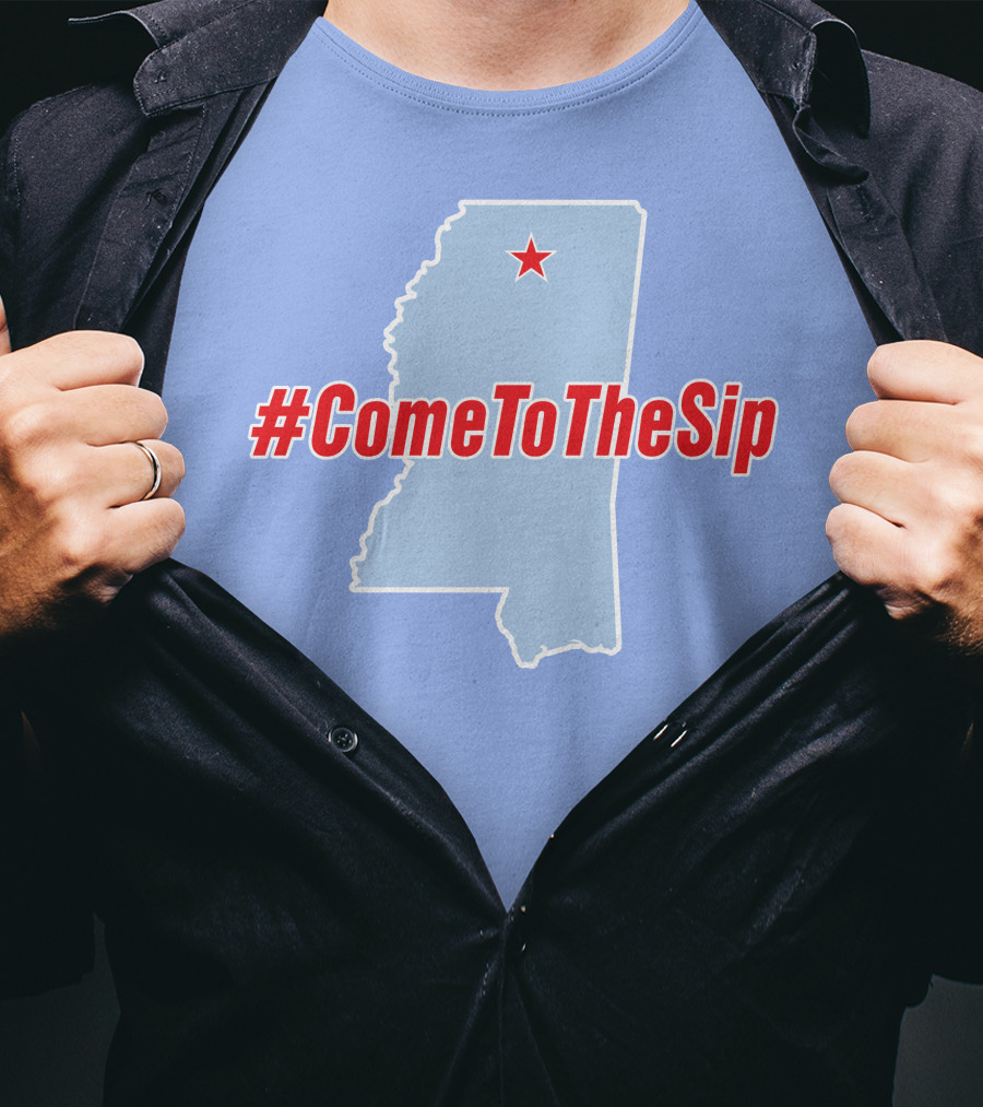 Ole Miss Come To The Sip Hashtag Mississippi Map Star T-Shirt