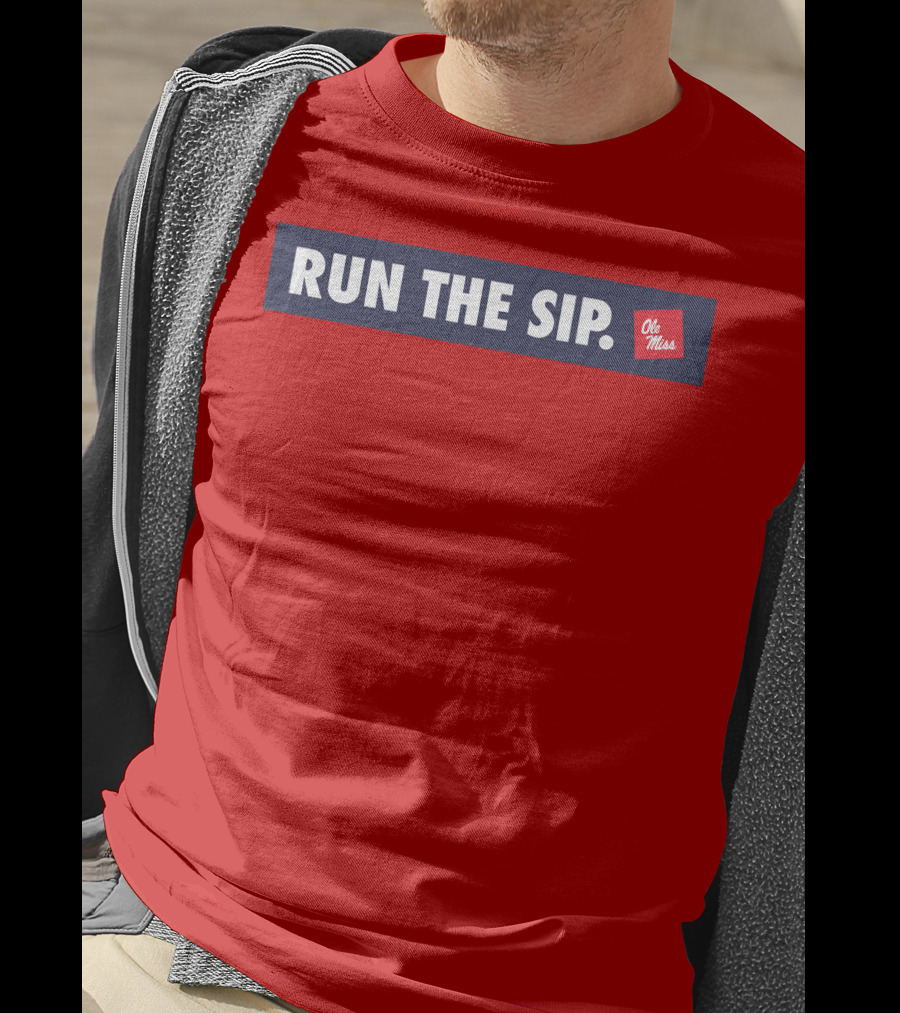 Ole Miss Run The Sip Bold Red T-Shirt