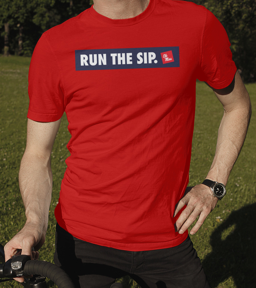 Ole Miss Run The Sip Bold Red T-Shirt