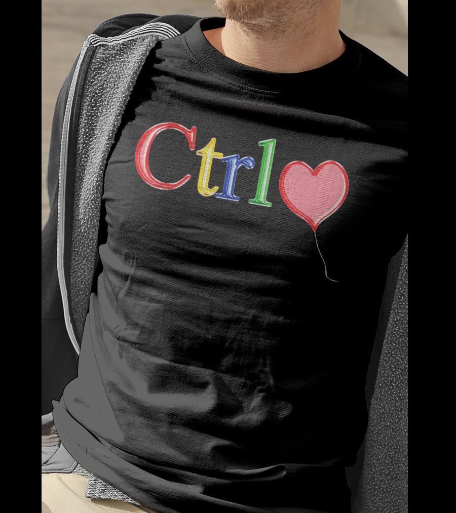 Ctrl Heart Balloon Colorful Letters T-Shirt